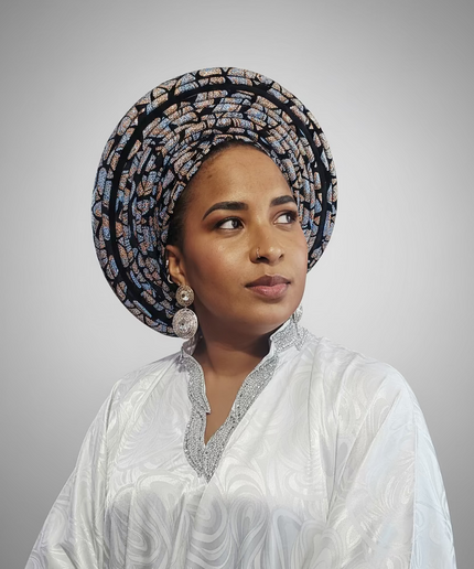 Chapeau nigérian - Bleu orange