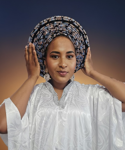 Chapeau nigérian - Bleu orange
