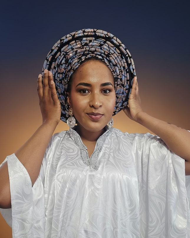 Chapeau nigérian - Bleu orange