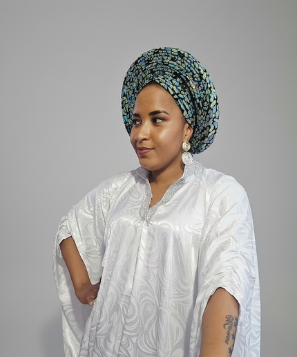 Chapeau nigérian - Vert bleu