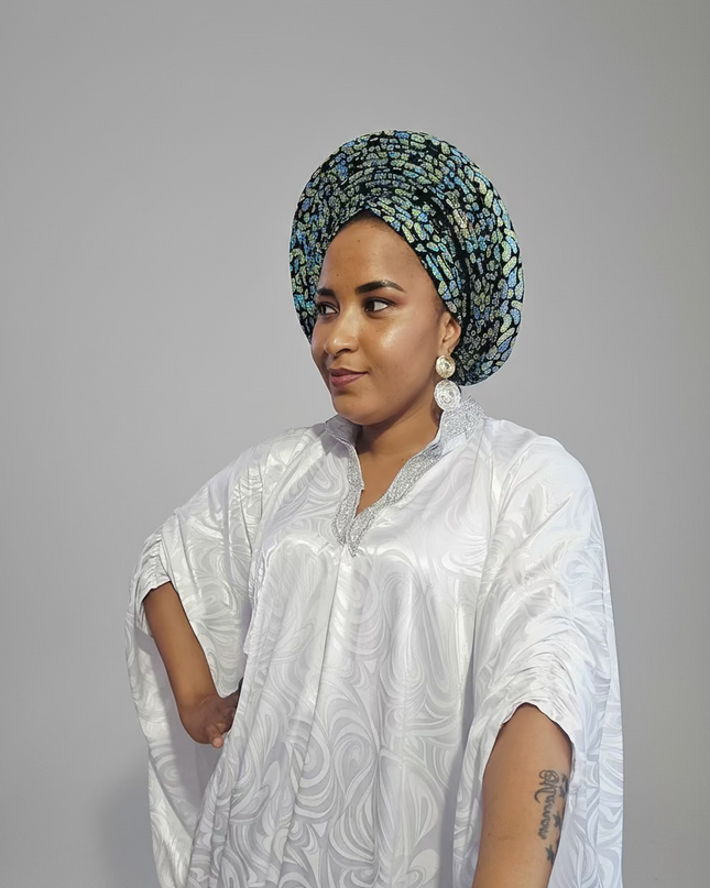 Chapeau nigérian - Vert bleu