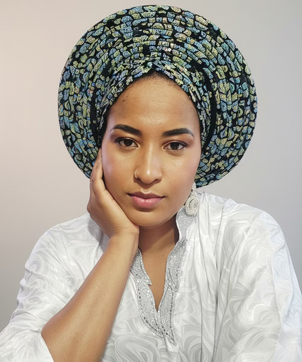 Chapeau nigérian - Vert bleu