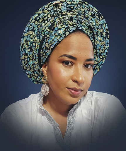 Chapeau nigérian - Vert bleu