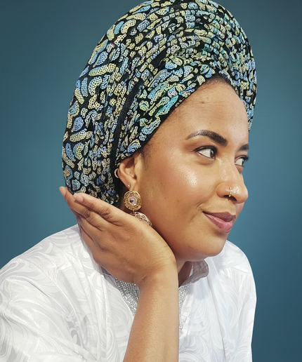 Chapeau nigérian - Vert bleu