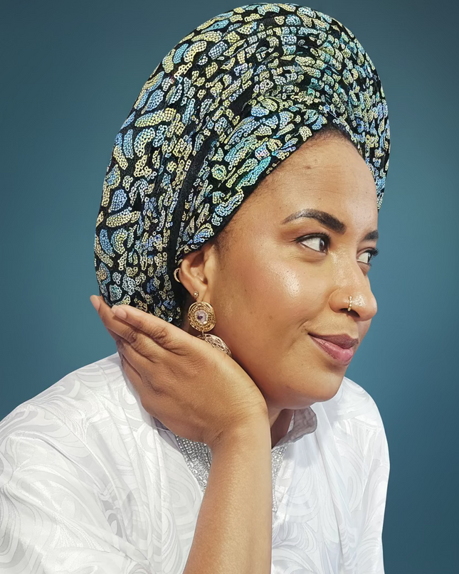 Chapeau nigérian - Vert bleu