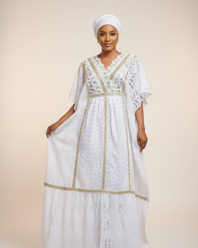 Makeba en dentelle - Blanc gold