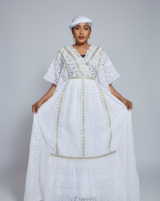 Makeba en dentelle - Blanc gold