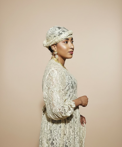 Robe dentelle pailletée - Gold