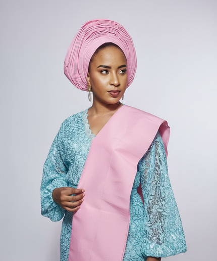 Foulard nigérian Aso Oké - Rose