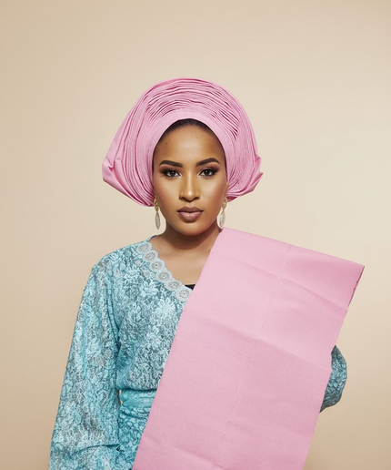 Foulard nigérian Aso Oké - Rose