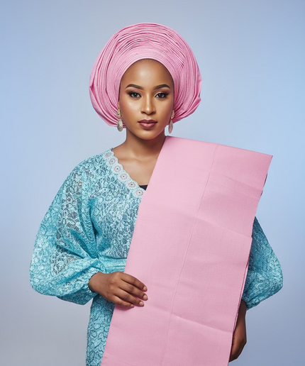 Foulard nigérian Aso Oké - Rose