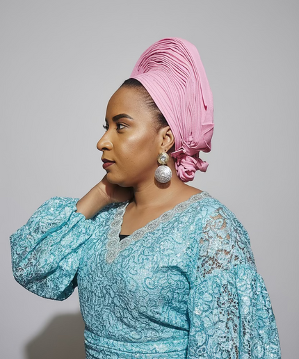 Foulard nigérian Aso Oké - Rose