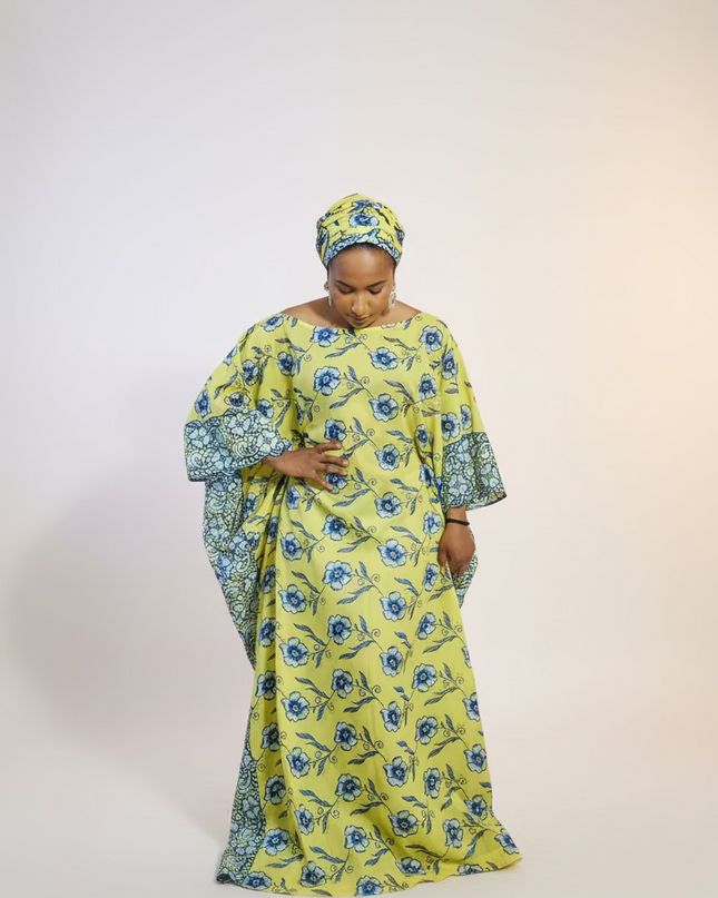 Dentelle nigeriane sayo - Jaune