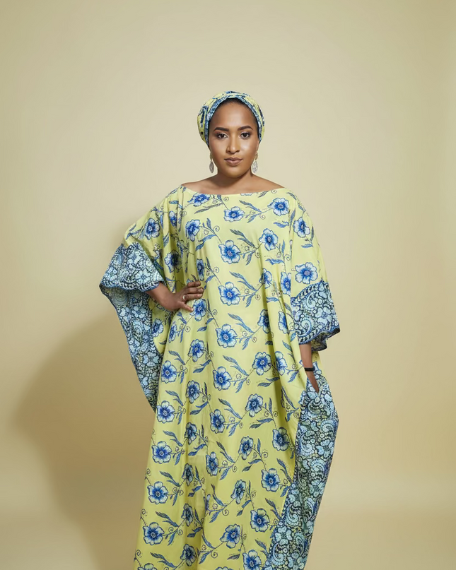 Dentelle nigeriane sayo - Jaune