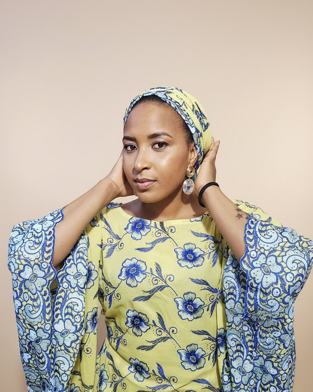 Dentelle nigeriane sayo - Jaune