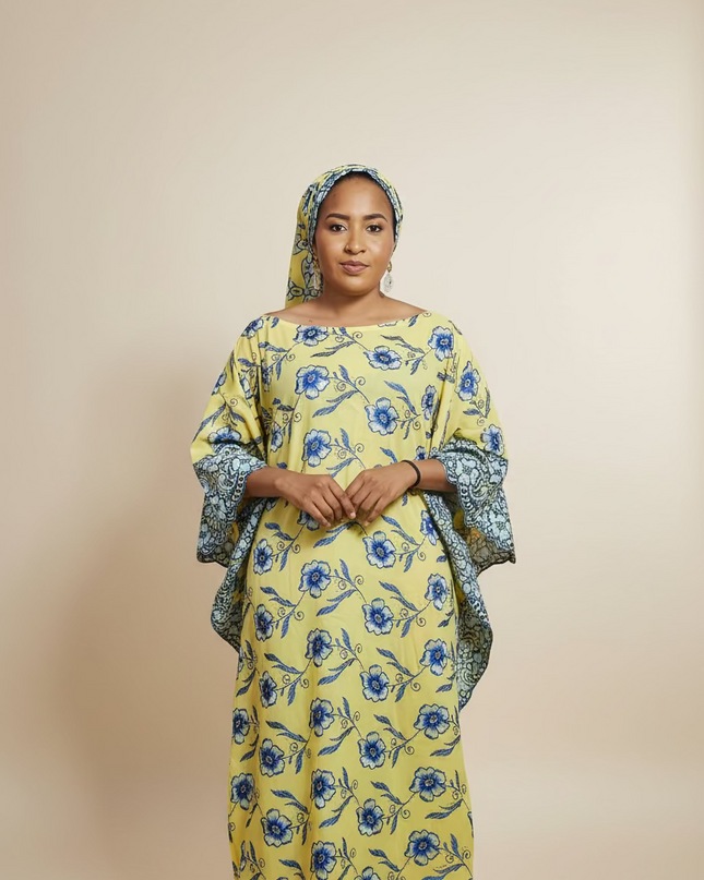 Dentelle nigeriane sayo - Jaune