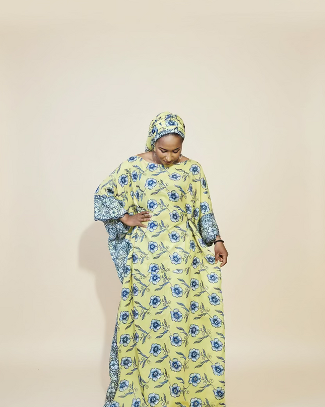 Dentelle nigeriane sayo - Jaune