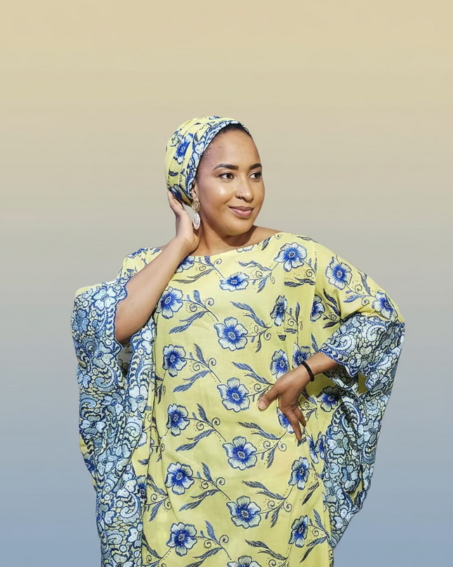 Dentelle nigeriane sayo - Jaune