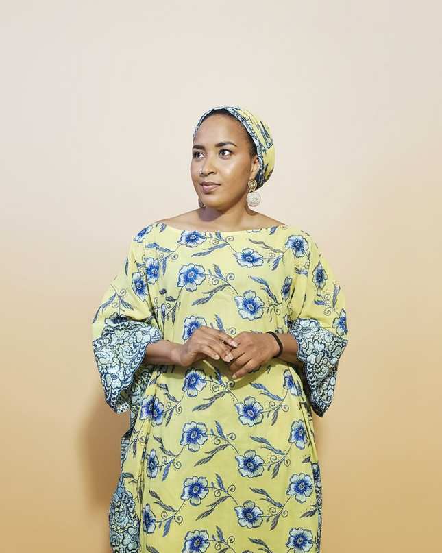 Dentelle nigeriane sayo - Jaune