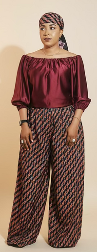Ensemble crêpe pantalon large - Uni