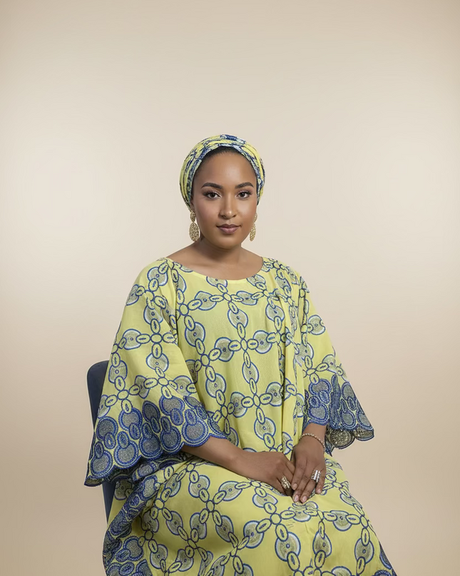 Dentelle nigeriane dayo - Jaune