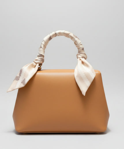 Sac à main brodé carré - Marron