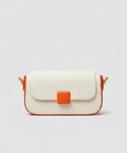 Mini sac clutch - Blanc orange