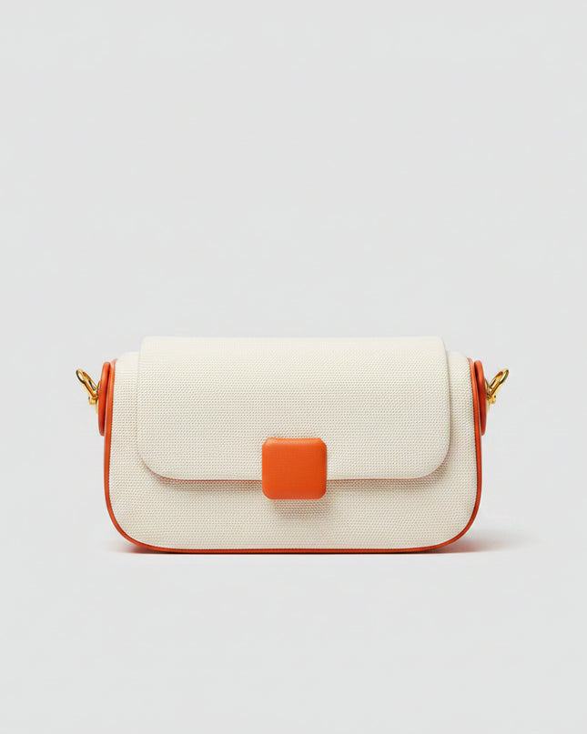 Mini sac clutch - Blanc orange