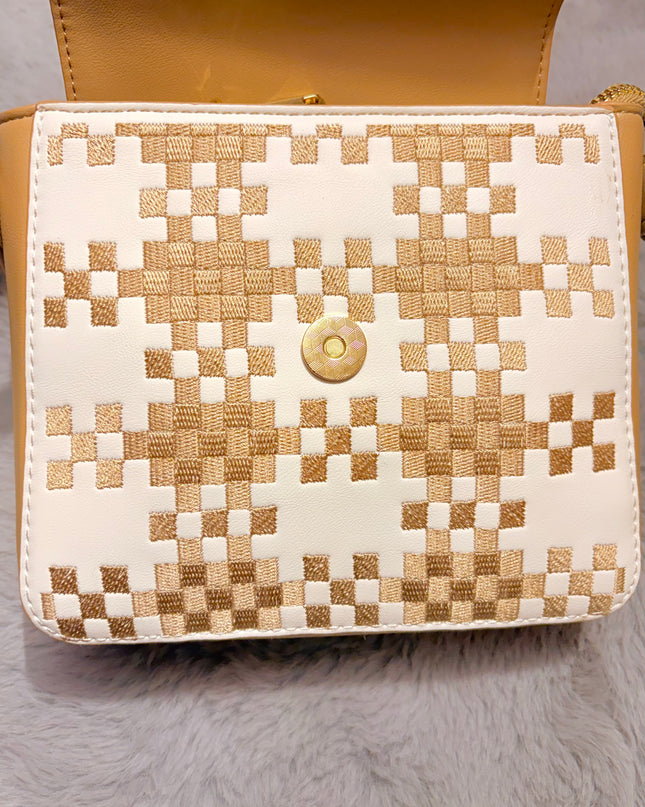 Petit sac à motif brodé - Marron