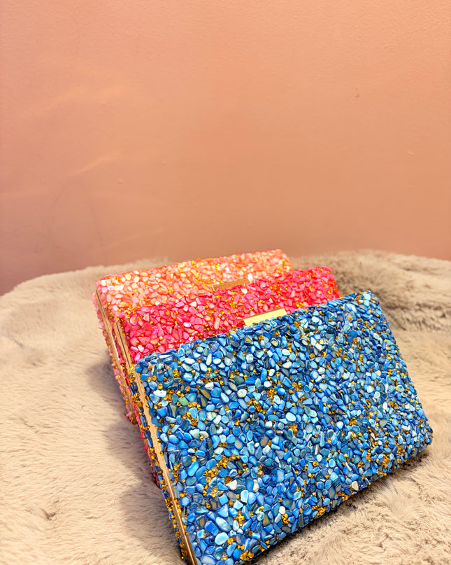 Pochette de soirée élégante - Bleu roi
