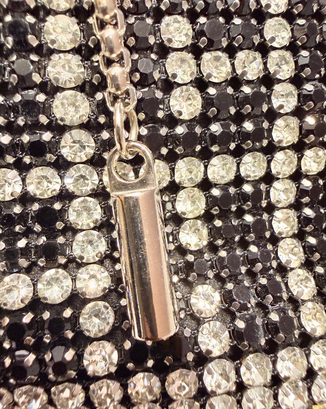 Sac seau orné de strass - Noir