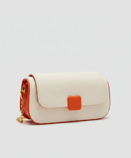 Mini sac clutch - Blanc orange