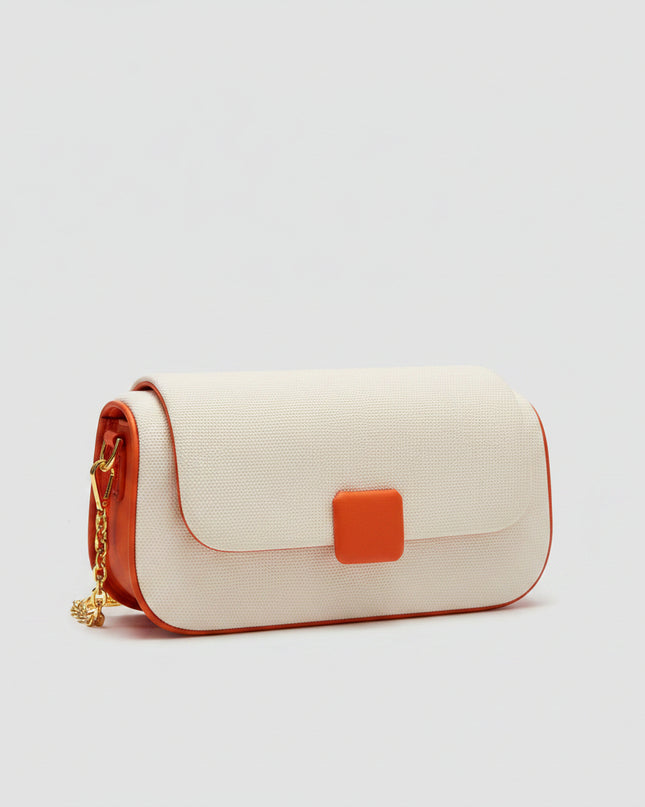 Mini sac clutch - Blanc orange