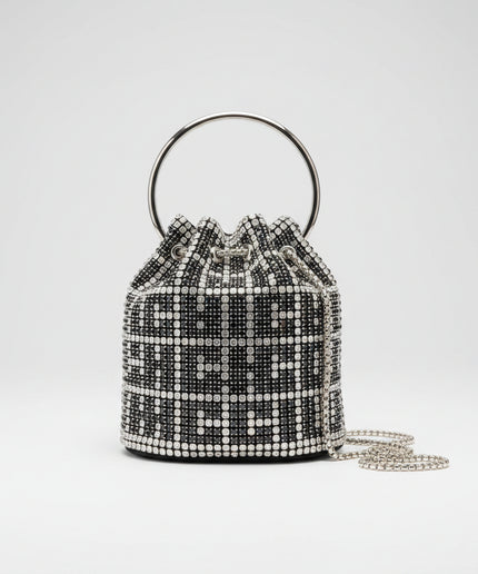Sac seau orné de strass - Noir