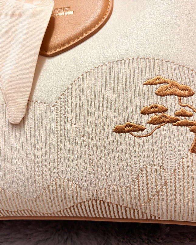 Sac bandoulière à foulard - Marron