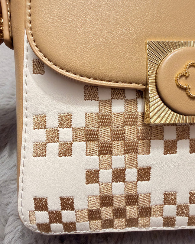 Petit sac à motif brodé - Marron