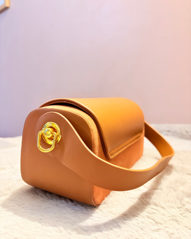 Mini sac clutch - Marron