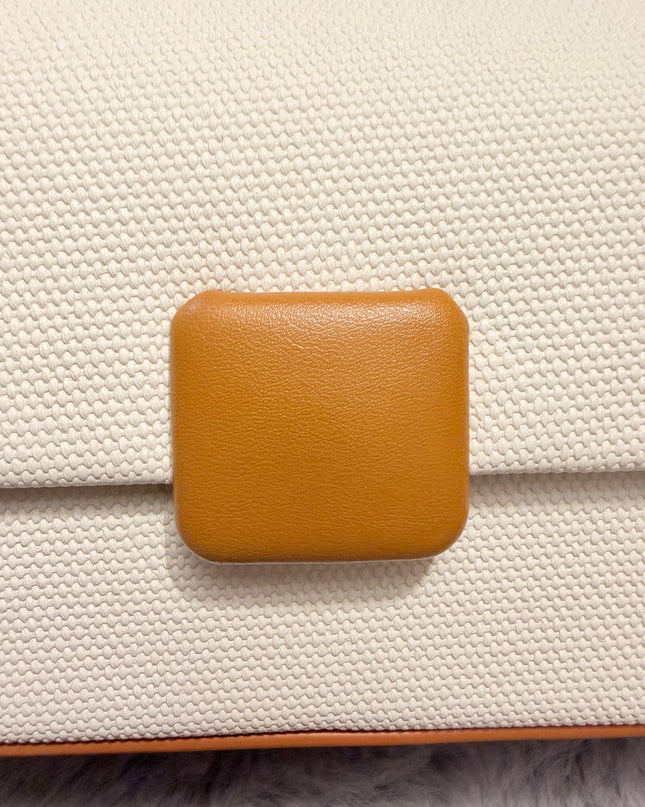 Mini sac clutch - Blanc marron