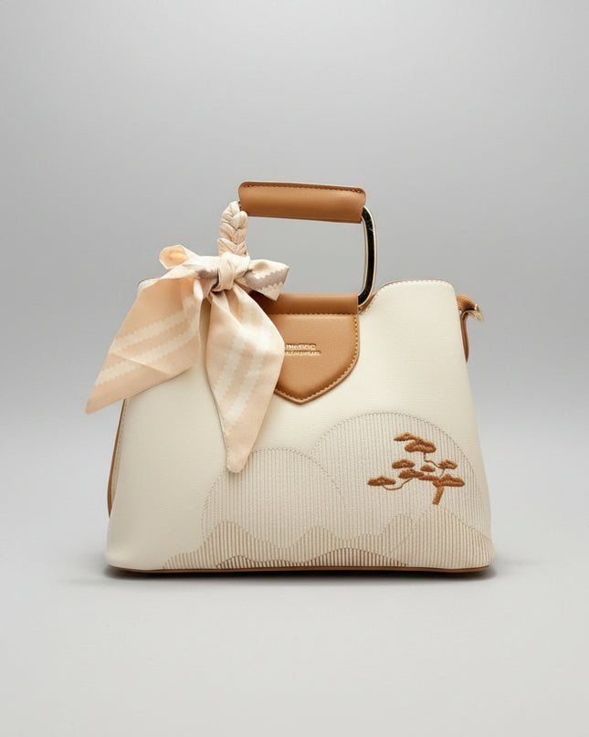Sac bandoulière à foulard - Marron