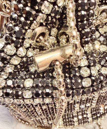 Sac seau orné de strass - Noir