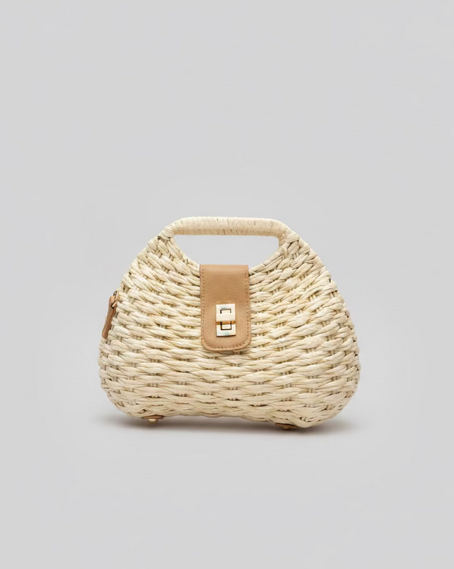 Mini sac style osier - Blanc