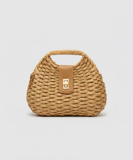 Mini sac style osier - Marron
