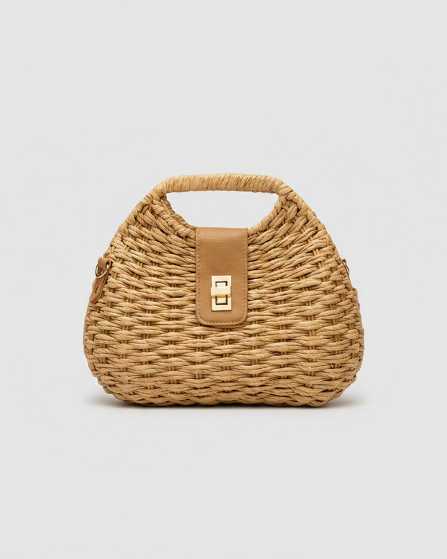 Mini sac style osier - Marron