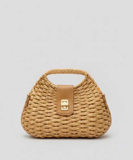 Mini sac style osier - Marron