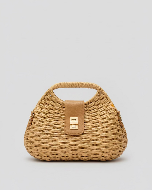 Mini sac style osier - Marron