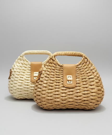 Mini sac style osier - Marron