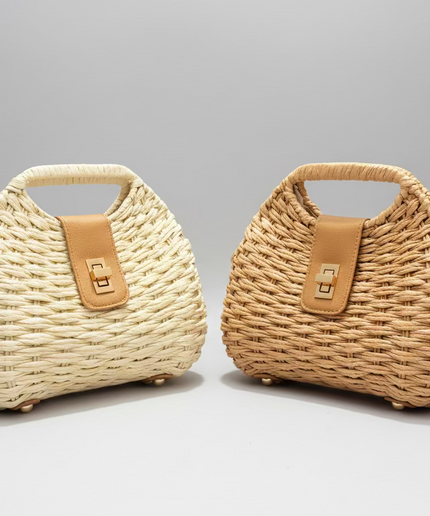 Mini sac style osier - Blanc
