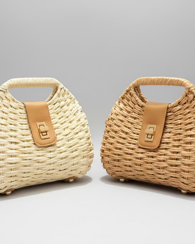 Mini sac style osier - Blanc