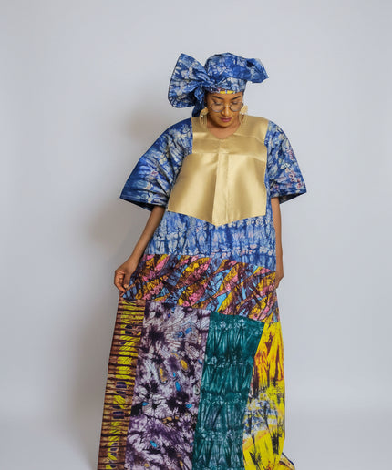 Boubou indigo 100% coton
