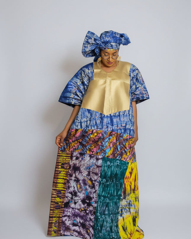 Boubou indigo 100% coton